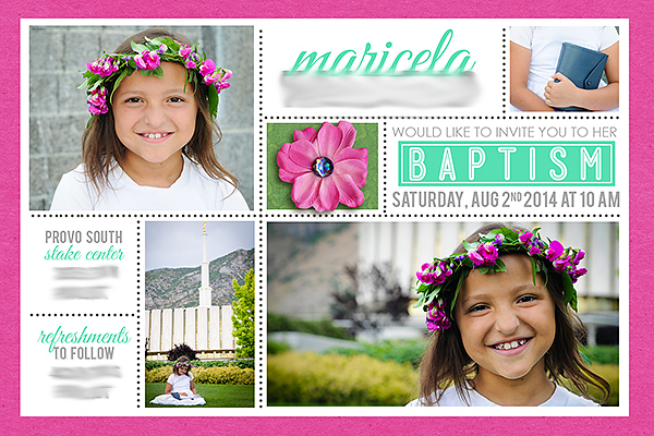 Maricela Baptism Invite
