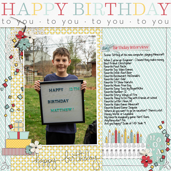 Matthew 12th Birthday Interview
