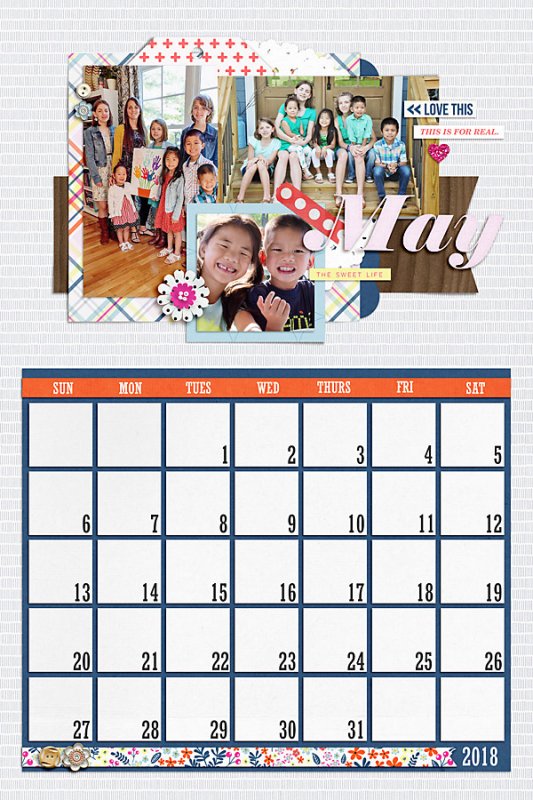 May 2018 Calendar Page