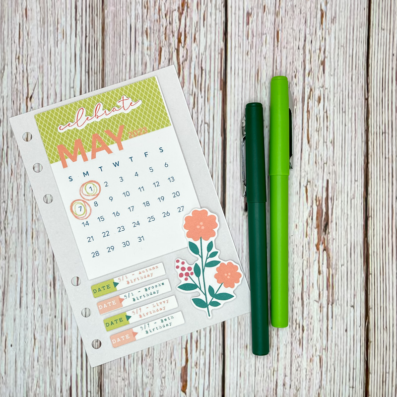 May Planner Dates
