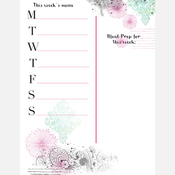 Meal Planning Planner Page