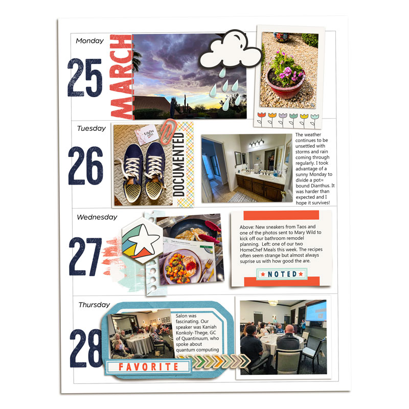Memory Planner Week 13 - Left page