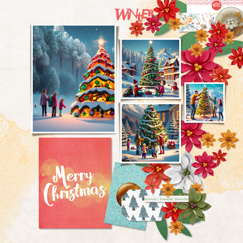 Merry Christmas retro style