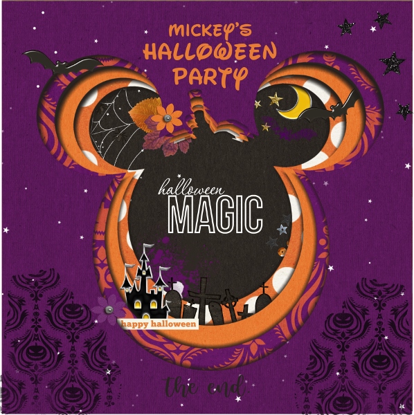Mickeys Halloween Party Back Cover Shadow Box