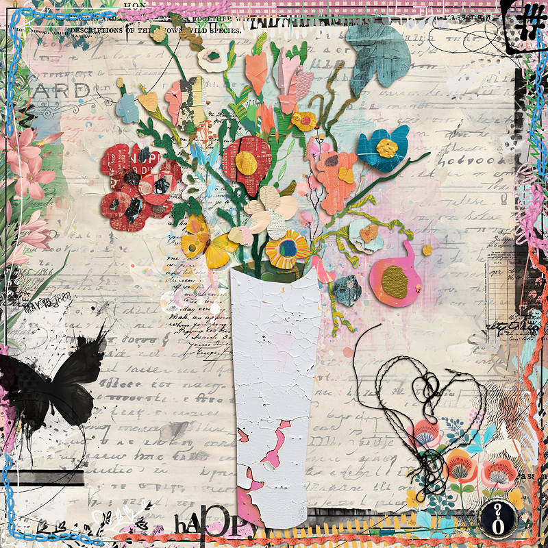 Mixed Media Flower Bouquet