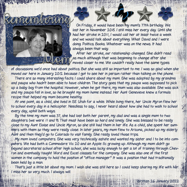 MOC 10 Day 26 - Remembering Mom