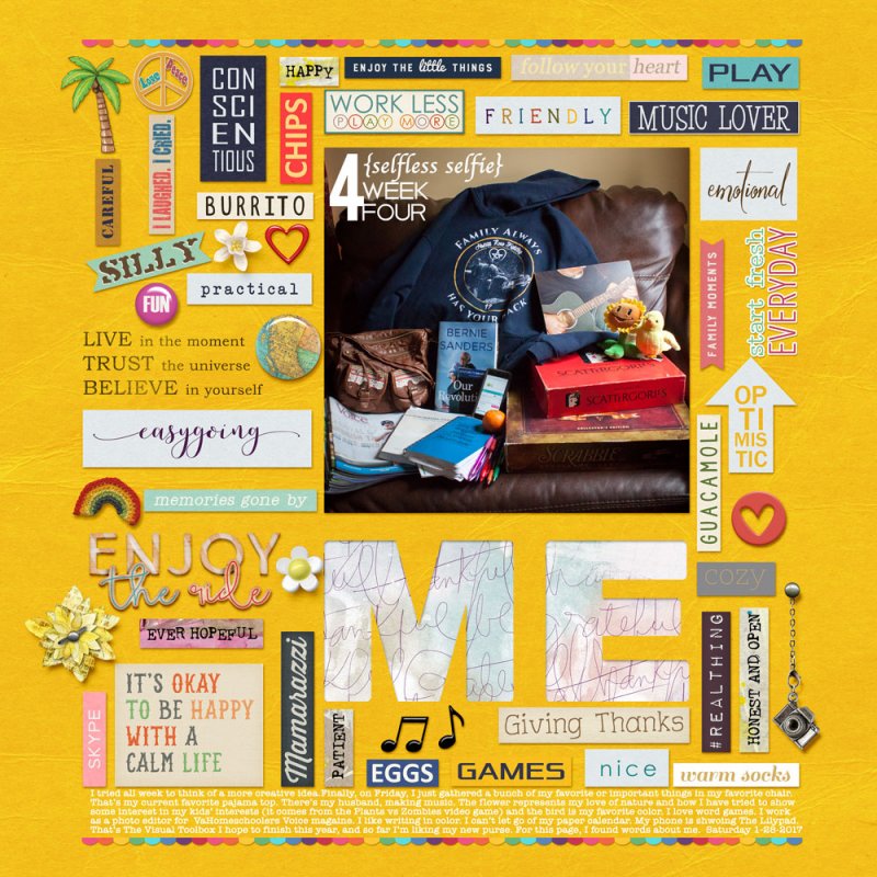moc 28 - paper to digi scraplift - p52 week 4 selfless selfie