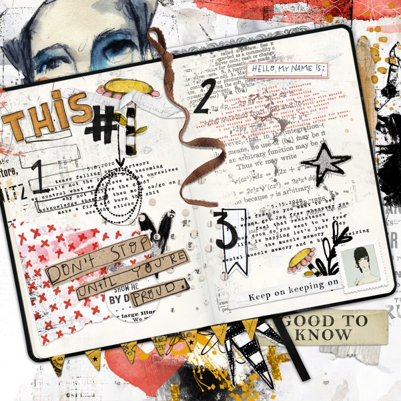 MOC9 #12 Art Journaling Diary :: Random Thoughts