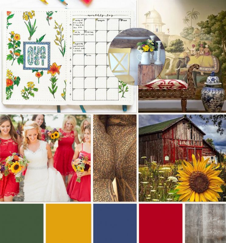 Moodboard 1= Sunflowers and old barns