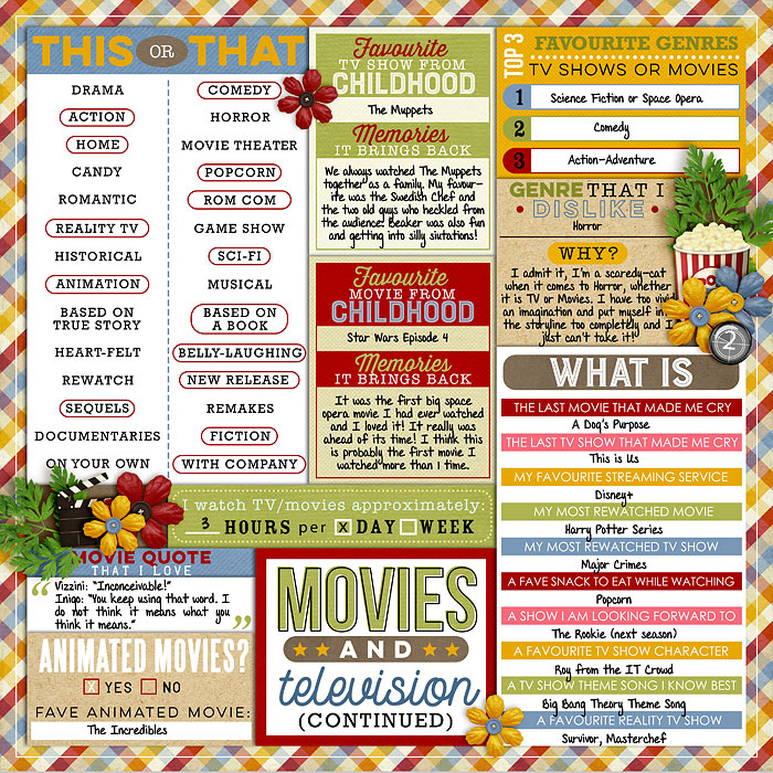 Movies and Television (continued)