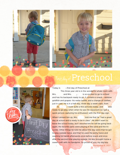 My boy went to school for the first time so I scrapped (instead of cleaning)