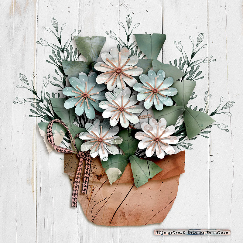 My drawn flowers bouquet