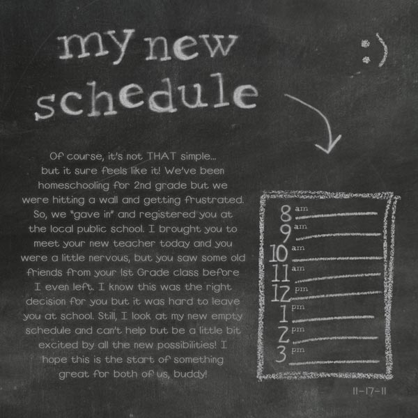 My New Schedule