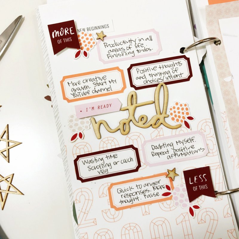 Noted Traveler's Notebook Spread Close Up Journaling