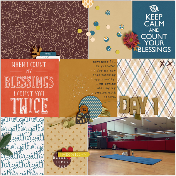 November 2013 Daily Thankful Album Page 1, Days 1