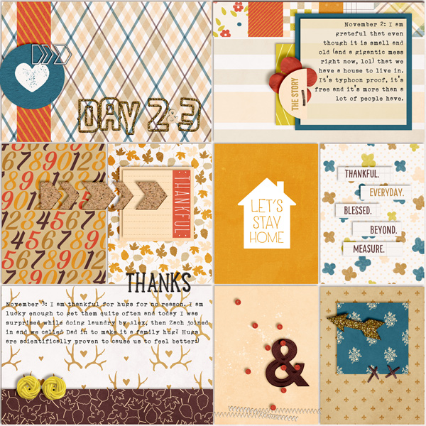 November 2013 Daily Thankful Album Page 2, Days 2 and 3
