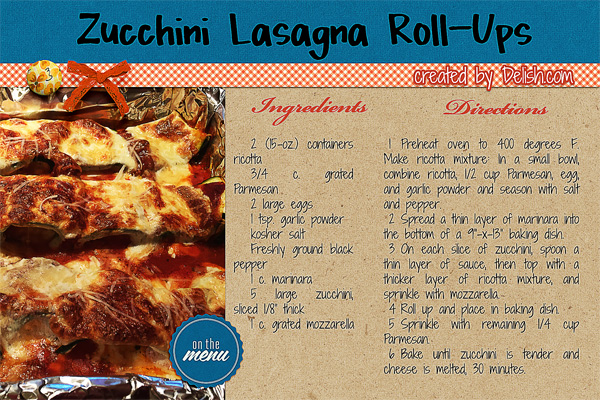 November 2016 Inspiration Challenge - Zucchini Roll Ups