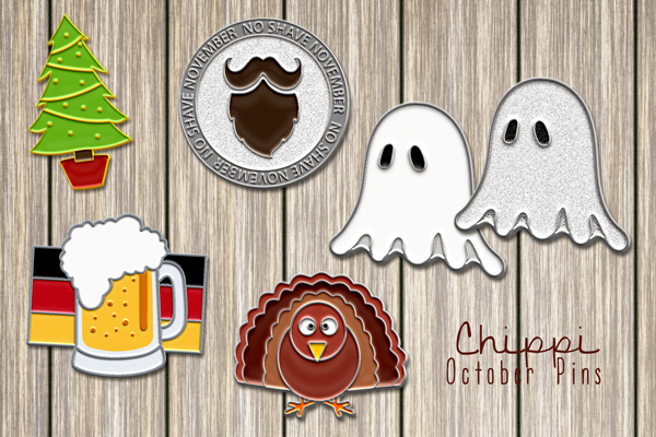 October Enamel Pins