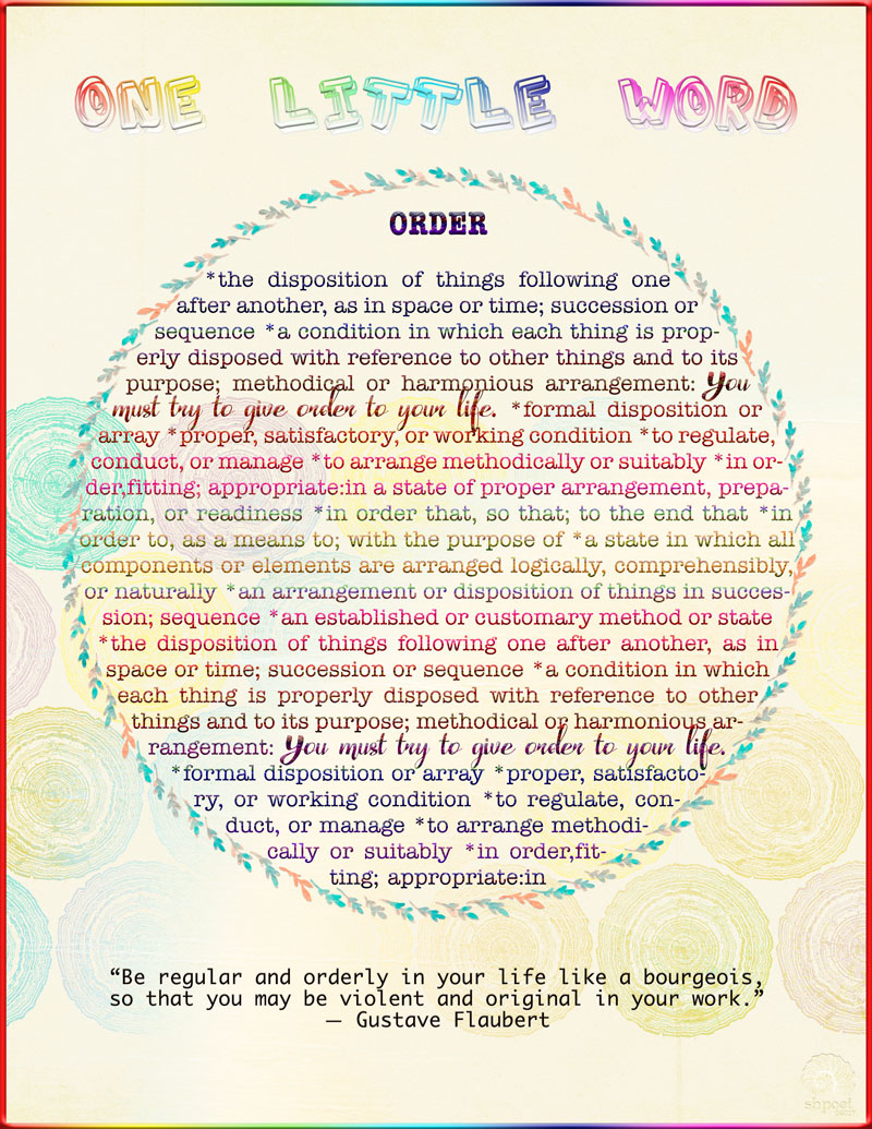 ONE LITTLE WORD: ORDER