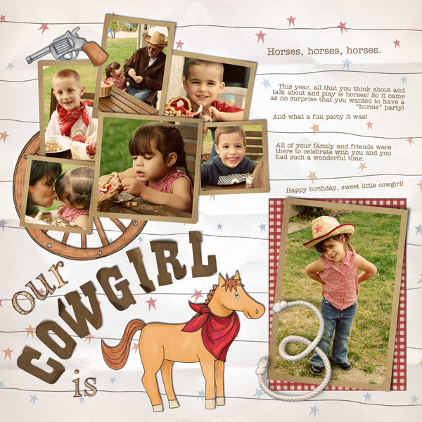 Our Cowgirl is 3 (2 pg spread)