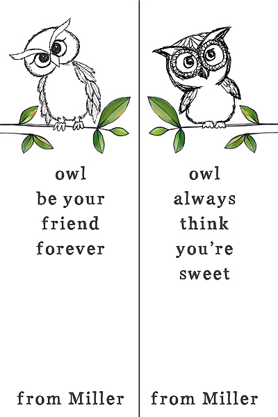 Owl Valentine Bookmarks