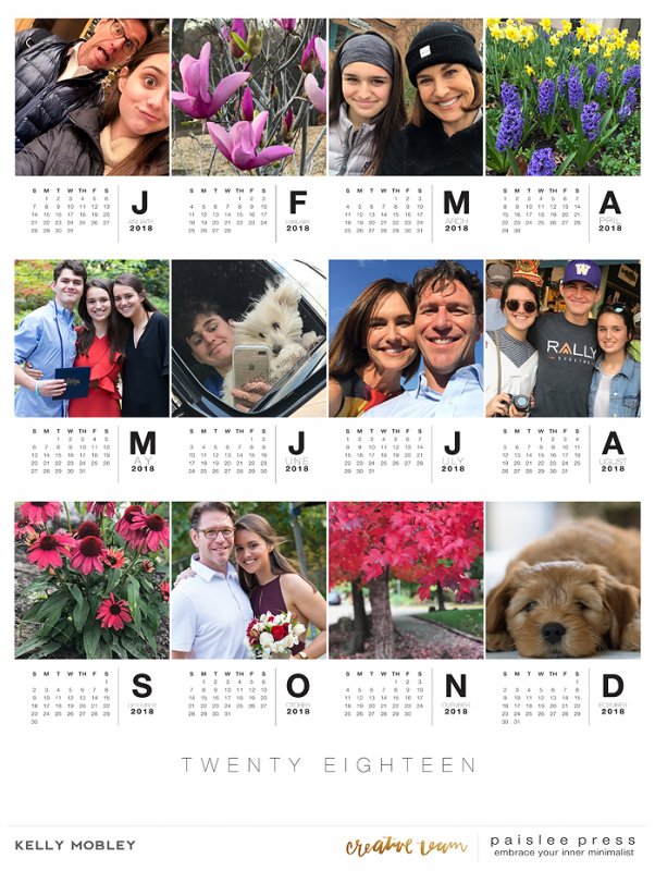 Paislee-2018 Calendar