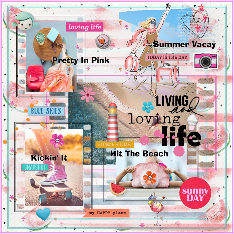 Pink Reptile Designs-August-Layout Challenge-Summer Inspiration-Feels Like Summertime