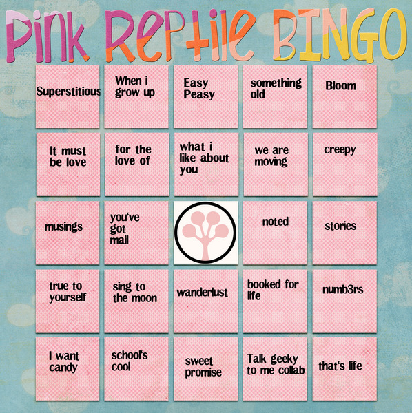 Pink Reptile Designs Bingo 6-19-14