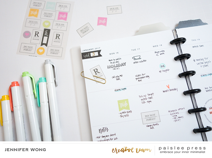 Planner Spread for Week 3 (detail)