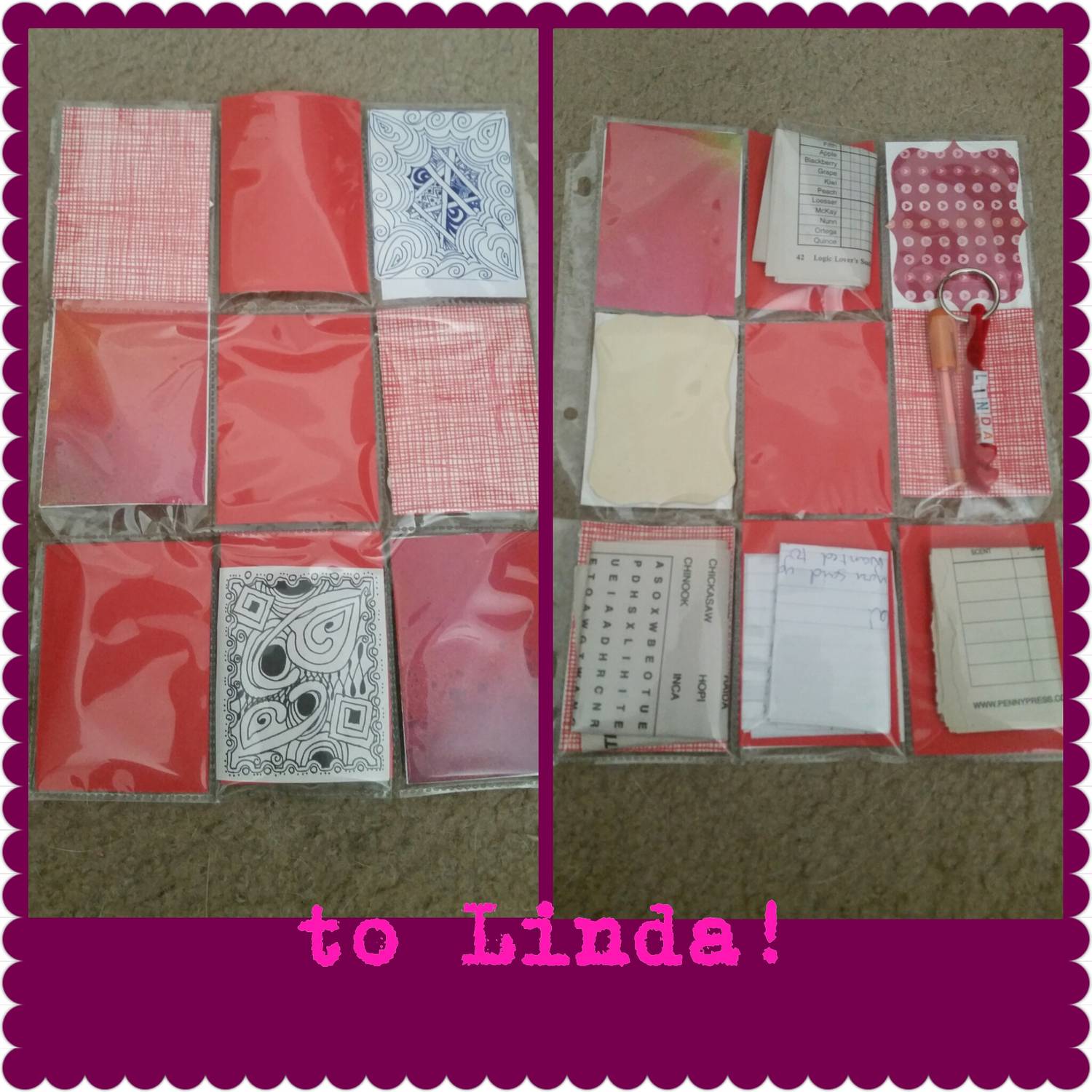 pocket letter to Linda