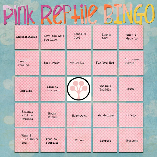 PRD bingo card