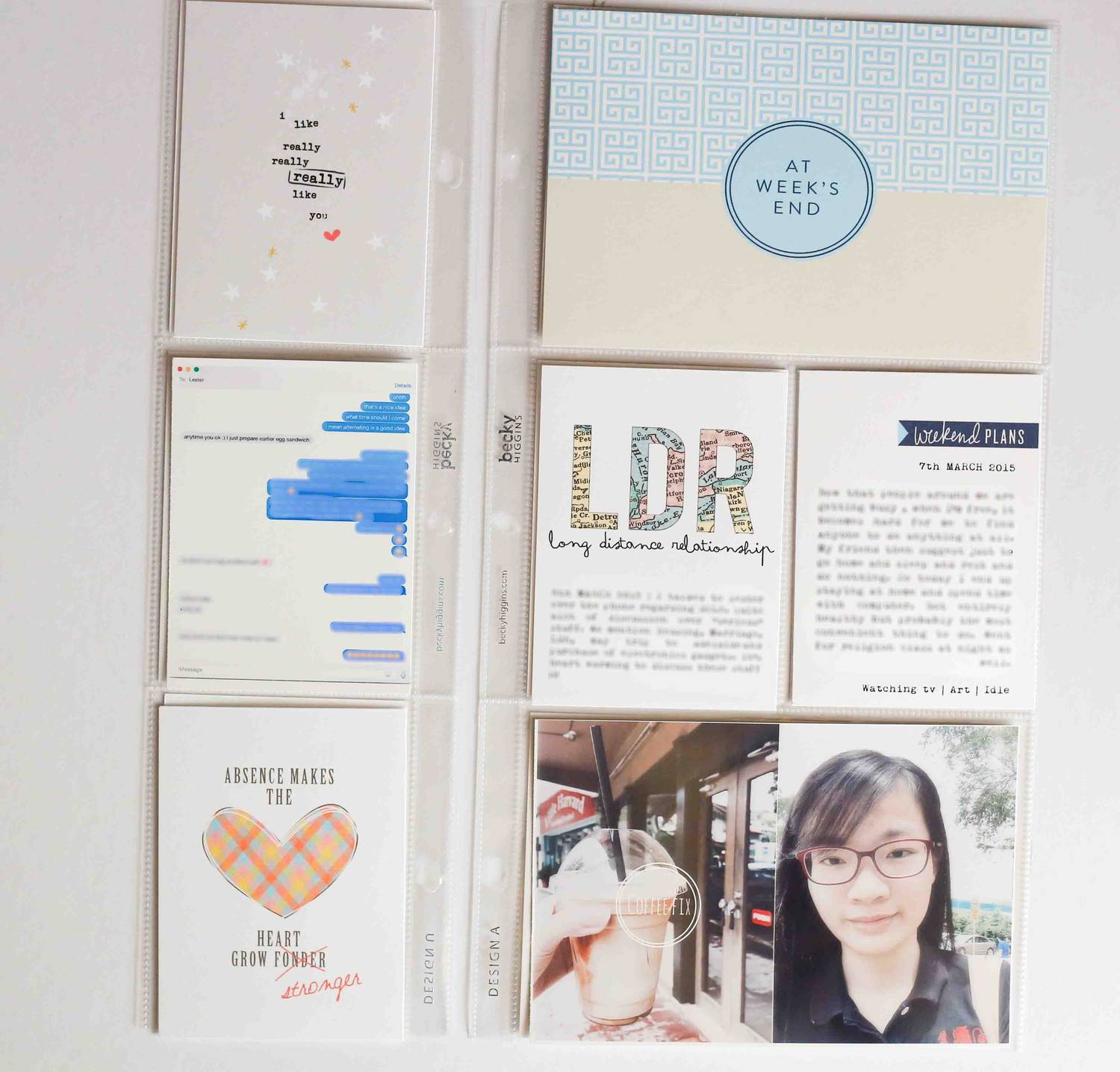 Project Life spread - Focusing on Long Distance Relationship