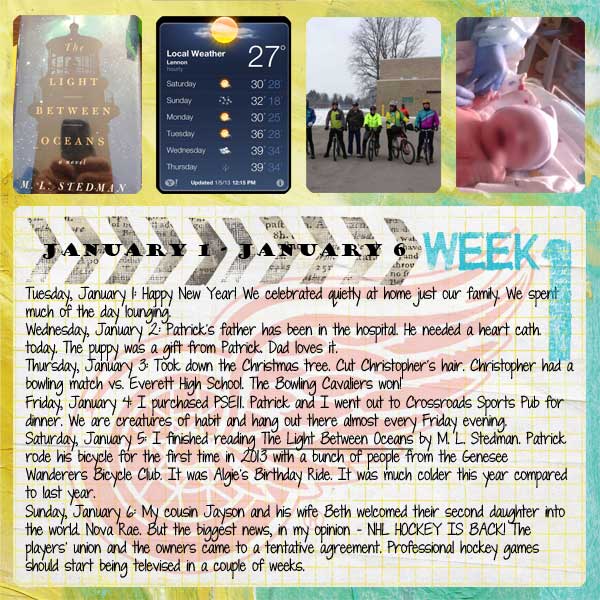 Project Life Week 1 (right)