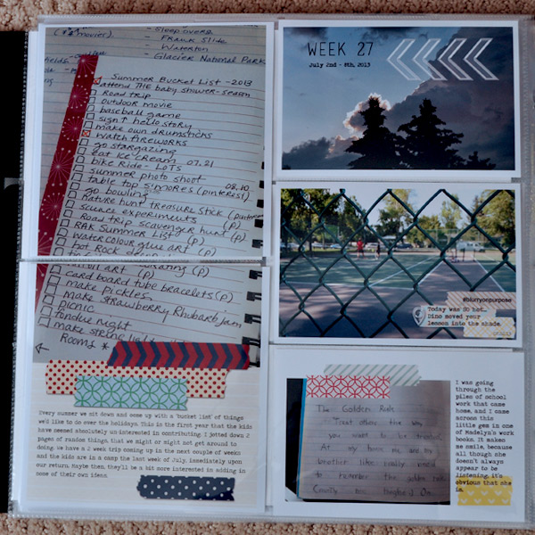 Project Life - Week 27  Left Hand Side Close Up