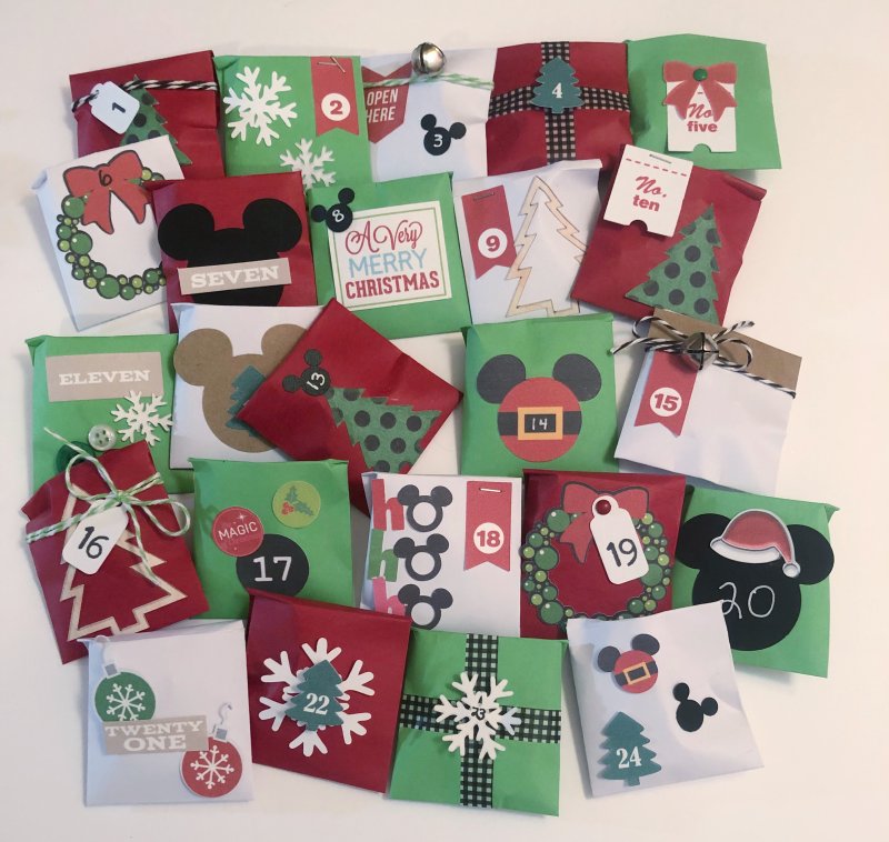 Project Mouse themed Advent Envelopes - Aubrey's