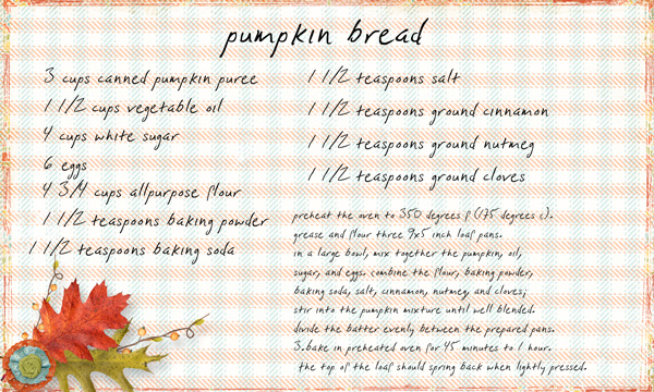 Pumpkin bread recipe