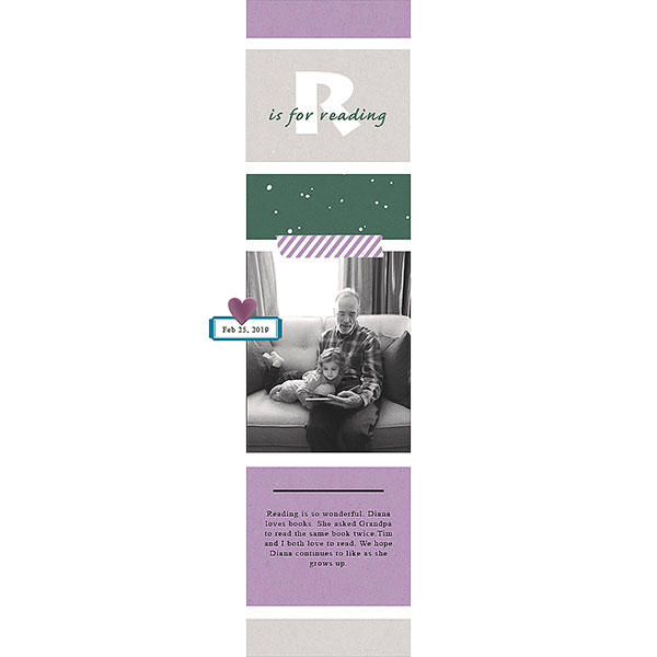 R is for Reading Aug Scraplift Challenge