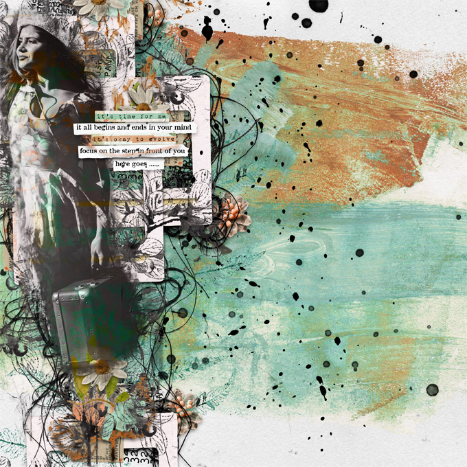 Rachel Jefferies-August 2021-Mixed Media Challenge - Layout #2-Gone With The Wind