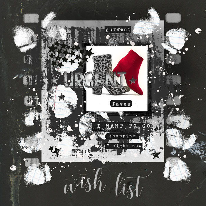 Rachel Jefferies-December-Mixed Media Challenge-Pop Of Red-These Boots Are Made For Walkin'