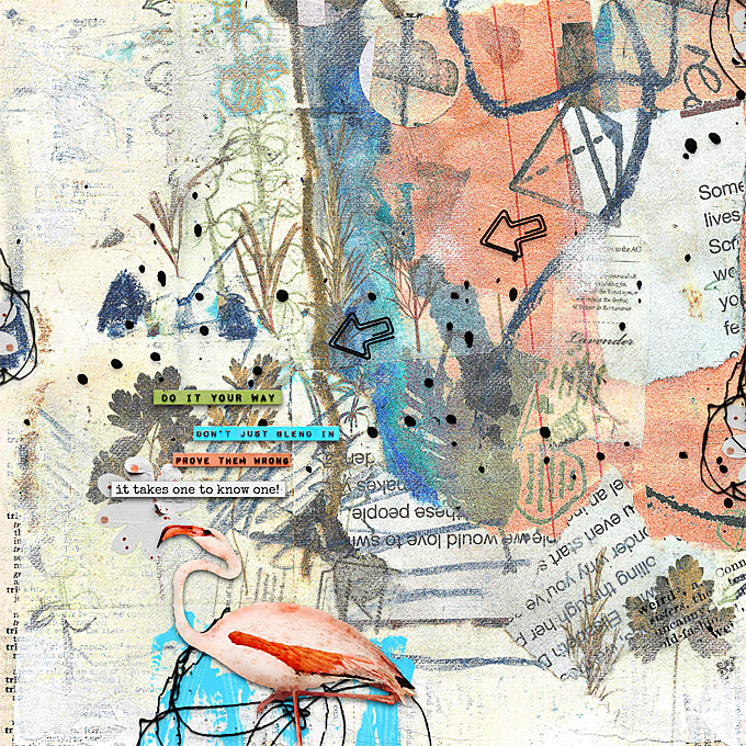 Rachel Jefferies-June 2021-Mixed Media Challenge-Blended Papers-Stand Tall