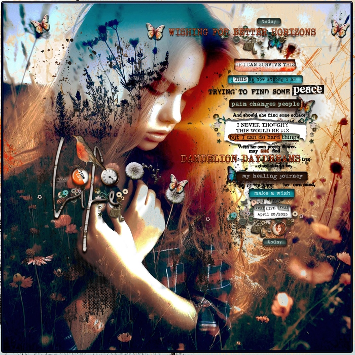 Random Challenge-April 2025-3 Different Word Art Choices-Healing Daydreams