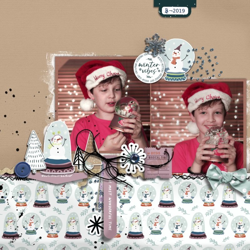 santa hat & snow globe