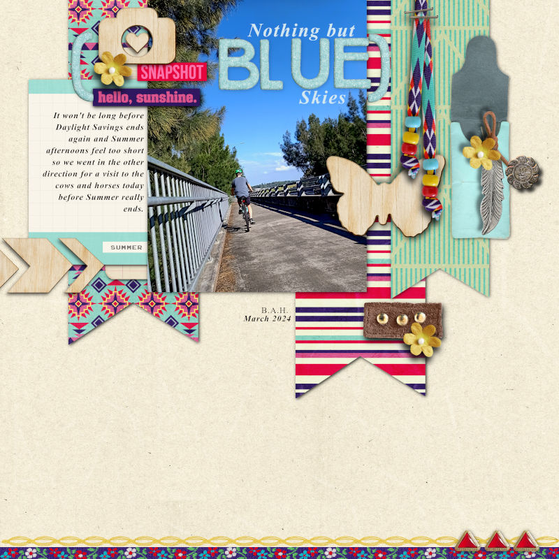 Scrap Layered QuickPage in GIMP- Blue Skies
