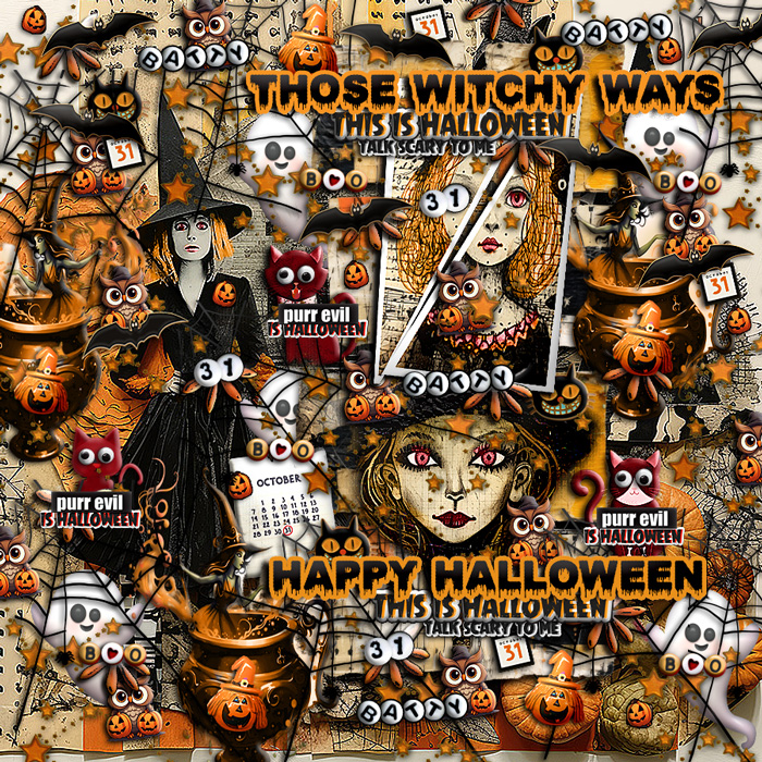 Scraplift Challenge-November 2024-Garrynkim-Boo,Witchy,Scary,Batty-Halloween Ways