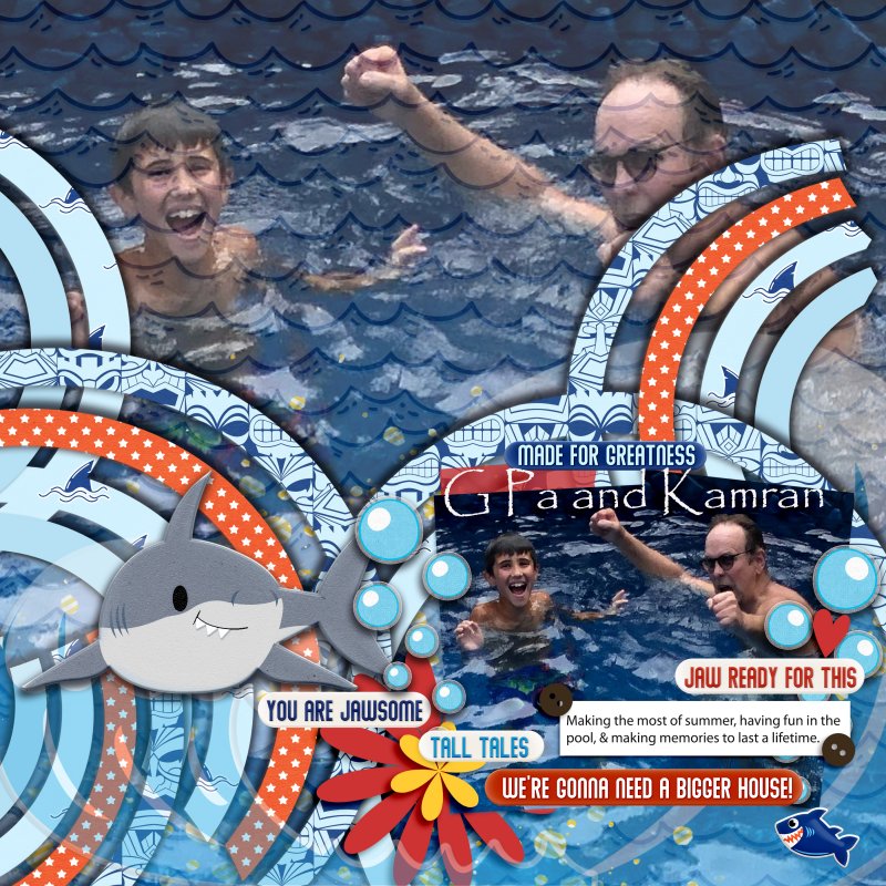 Scrapping With Liz August Template Challenge GPa And Kamran Shark