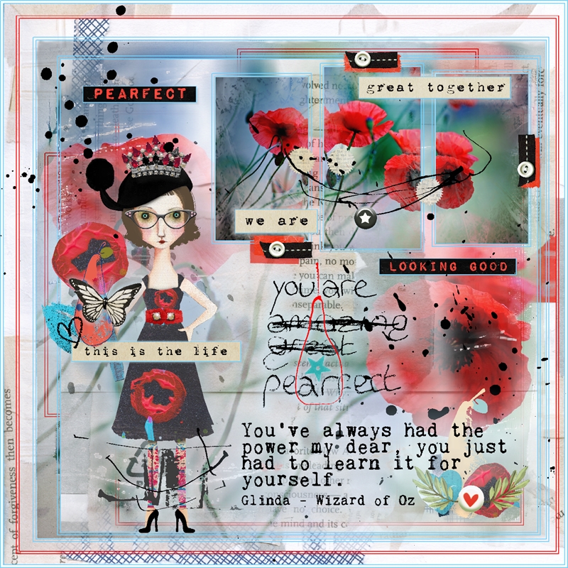 Scrapping With Liz-August Template Challenge-Poppy Art