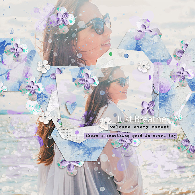 Scrapping With Liz-Challenge-June-Template Challenge-Just Breathe