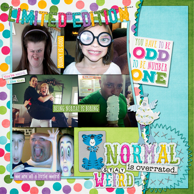 SCRAPPING WITH LIZ FEBRUARY BLOG CHALLENGE - NORMAL IS OVERRATED