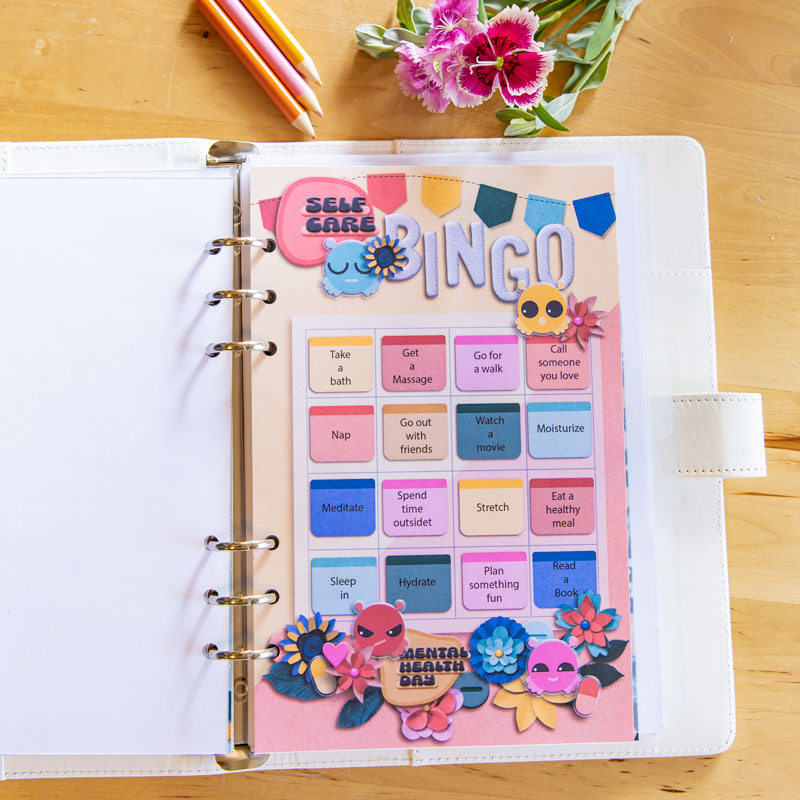 Self-Care Bingo Planner Page (hybrid)