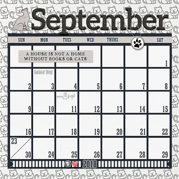 Sept. 2018 Random Challenge - Becky's Calendar